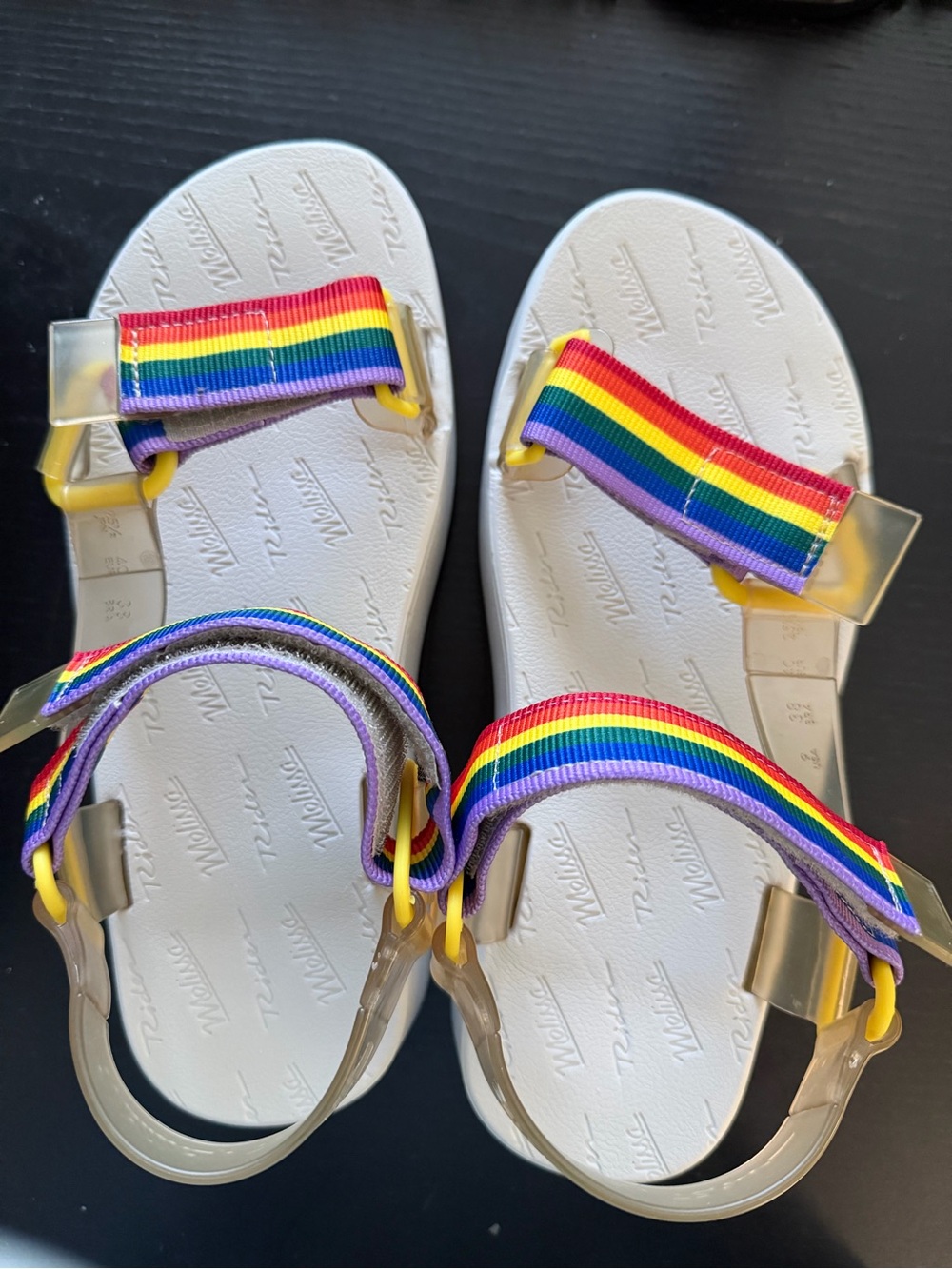 Melissa Platform Pride Rainbow Strap Sandals -NWT W9